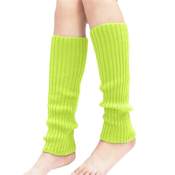 Wipya Ribbed Knit Leg warmers for Women Stretchy Yoga and Dance Socks for Ballet Pilates Workouts and Winter Warmth Yellow