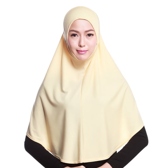 Wipya Stretchy Pull On Hijab for Muslim Women with Comfort Fit for Daily Modest Wear and Versatile Styling Beige