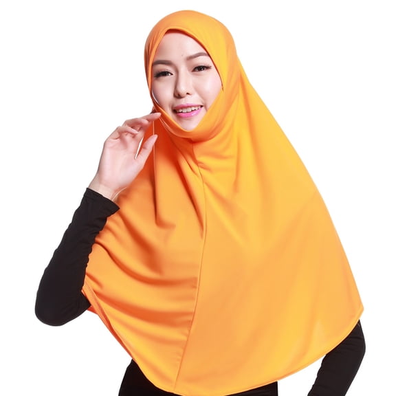Wipya Stretchy Pull On Hijab for Muslim Women with Comfort Fit for Daily Modest Wear and Versatile Styling Orange