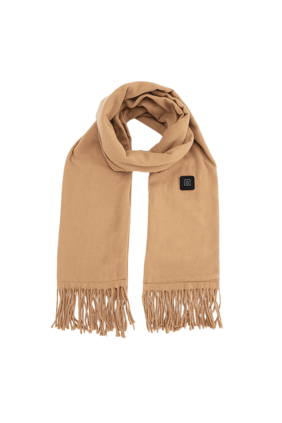 USB Heated Scarf for Men and Women Electric Warming Scarf Adjustable Temperature Tech Wear Cozy Winter Outdoor Beige