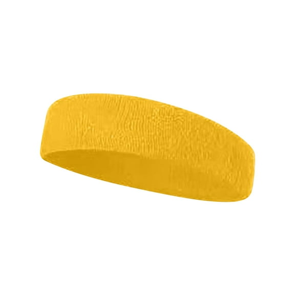 Wipya Wide Elastic Headbands for Workout Fitness Running Yoga Sweat Wicking Sports Gym Performance Yellow