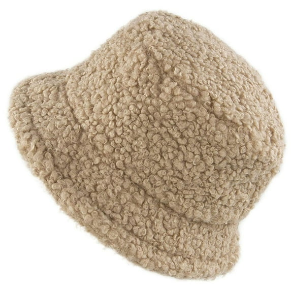 Wipya Winter Bucket Hat for Women Cozy Fleece Lined Windproof Outdoor Cap Vintage Cloche Style Soft Thermal Khaki