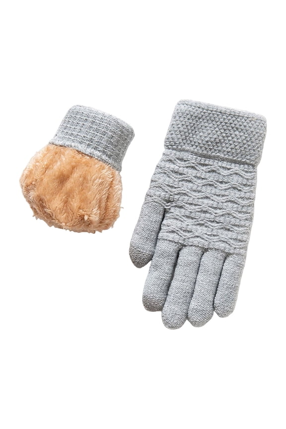 Winter Knit Gloves for Women Convertible Design with Removable Touchscreen Caps for Typing Driving and Phone Use Grey