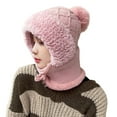 thumbnail image 1 of Wipya Winter Knit Hat With Ear Flaps For Women Fleece Lined Thickened Thermal Beanie Cold Weather Hat For Outdoor And Daily Wear SizeLight Pink, 1 of 7