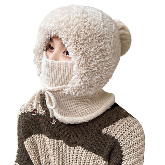 Wipya Winter Knit Hat With Ear Flaps For Women Fleece Lined Thickened Thermal Beanie Cold Weather Hat For Outdoor And Daily Wear SizeRose Gold