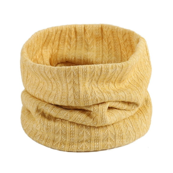 Wipya Winter Knitted Neck Scarf for Men and Women Warm Windproof Fleece Lined Cervical Collar Protector for Outdoor Cold Weather Yellow