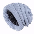 thumbnail image 1 of Wipya Winter Satin Lined Beanie For Women Cozy Cable Knit Hat Soft Warm Thermal Cap For Cold Weather Outdoor Activities Light Ashy, 1 of 9