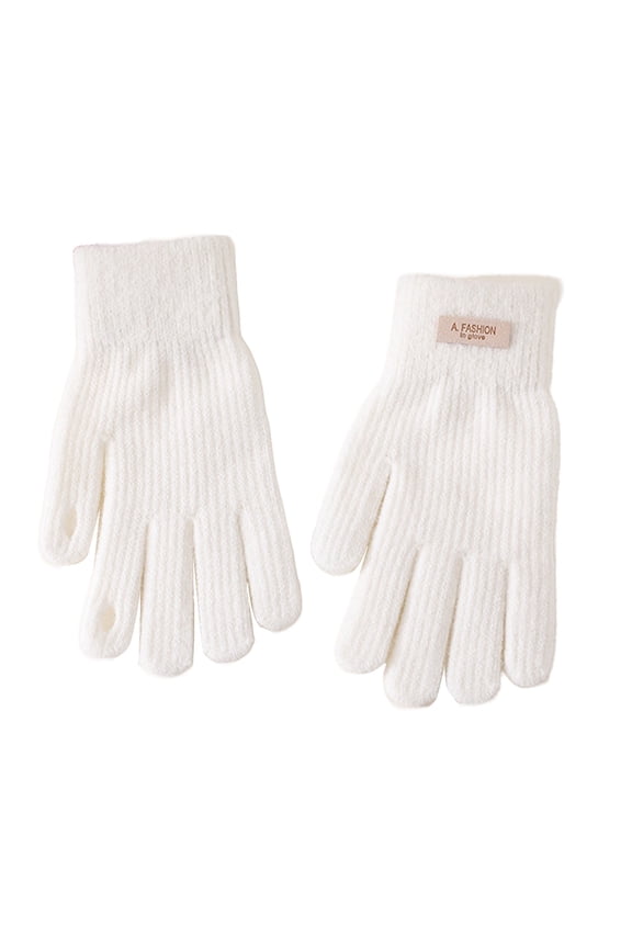 Women Winter Padded Gloves Outdoor Cycling Driving Touchscreen Compatible Non Slip Grip Warm Cold Weather White
