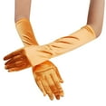 thumbnail image 1 of Wipya Women's Long Satin Gloves Perfect For Wedding Bridal Evening Party and Special Occasion Wear Orange, 1 of 2
