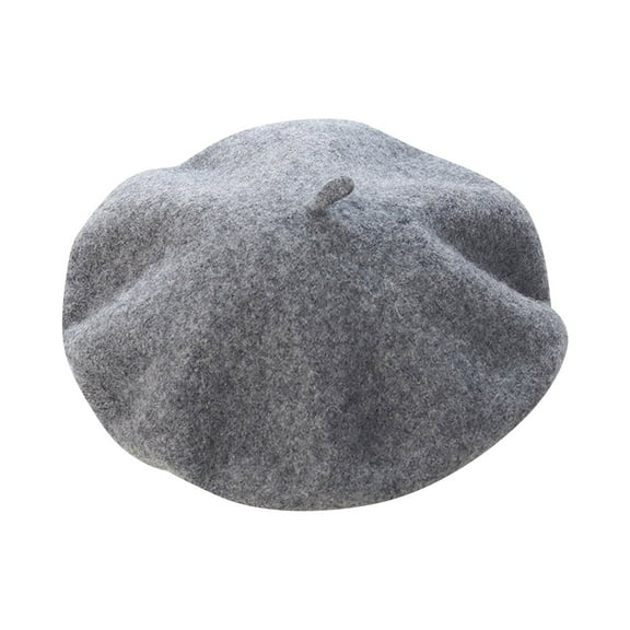 Wipya Women's Soft Wool Blend Knit Beret Classic French Style Fall Winter Fashion Hat for Casual Everyday Outfits Grey