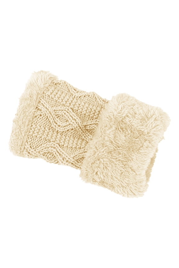 Womens Knit Half Finger Gloves with Fleece Cuff Touchscreen for Smartphones Perfect for Typing Driving and Daily Tasks Beige