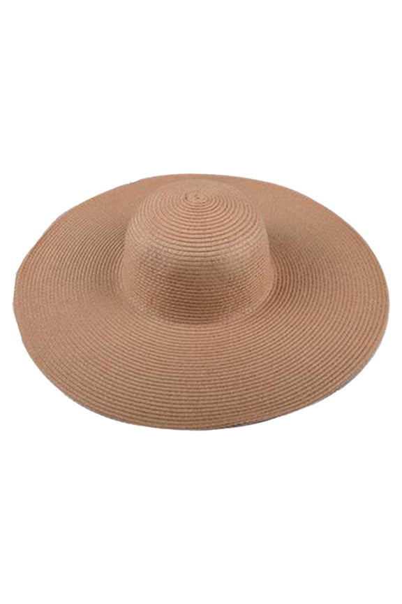 Womens Large Brim Sun Floppy Disk Wide Brimmed Straw Hat for Beach Vacation Packable Travel Summer