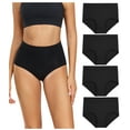 thumbnail image 1 of Wirarpa Women's Underwear High Waisted Full Coverage Cotton Briefs 4 Pack(3XL, Black), 1 of 6