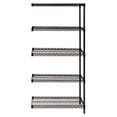 thumbnail image 1 of Wire 5 Shelf Add-On Kit Black - 12 x 48 x 63 in., 1 of 1