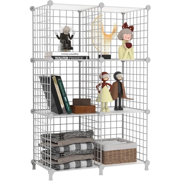 Wire 6 Cube Storage Organizer, Closet Storage Shelves Stackable