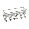 thumbnail image 1 of Wire 6-Hook Tack Rack with Basket, Black, 1 of 2