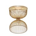 thumbnail image 1 of Cresta Modern Round Wire Accent Table, Gold Metal Hourglass Side Table, Cage Design, Art Deco End Table for Living Room, Bedroom and Home Decor, 1 of 4