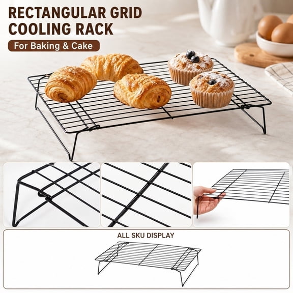 Wire Baking Rack, Baking Rack for Oven Cooking, Wire Rack for Cooking, Cooling Rack, Cookie Cooling Rack, 16X10 In, Footed Mesh, Home and Kitchen, 1 Pc