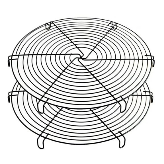 Wire Baking Steaming Rack For Oven, Round Cooling Rack With Dense Parallel Lines And Nonstick Coatings, Elevates Food For Quick Cooking, 2Pcs