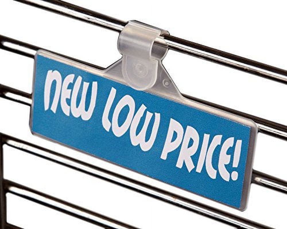 Wire Basket Label Holders, Plastic Sign Clip for 3/8" Wire Racks