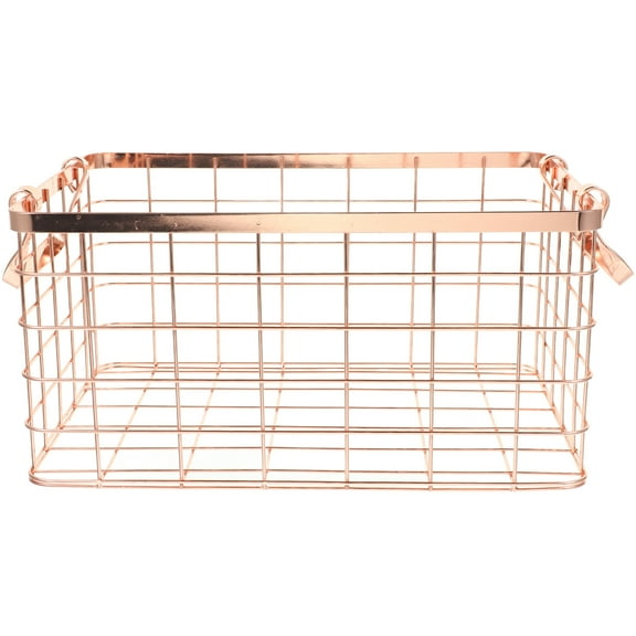 ToyKAKA Golden Metal Wire Basket for Household Storage and Decoration
