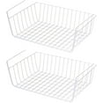 thumbnail image 1 of Under Shelf Storage Basket,Wire Basket Under Shelf ,Hanging Cabinet Storage Racks, Slide Baskets Organizer for Kitchen Pantry Desk Bookshelf, 2 Count,White, 1 of 6