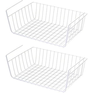 Mainstays White Wire Under Cabinet Baskets - 2 Count - Measures  16x10.25x5.5 in - Walmart.com