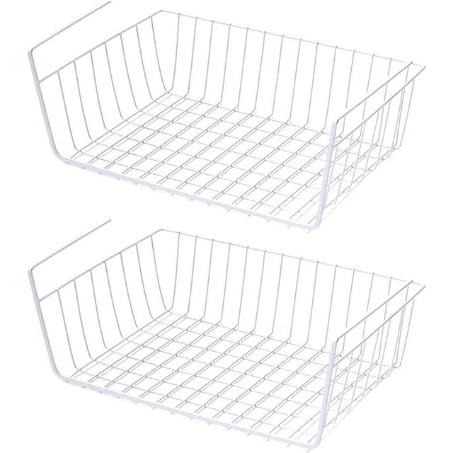 Wire Basket Under Shelf Storage, Stackable Hanging Organizer for