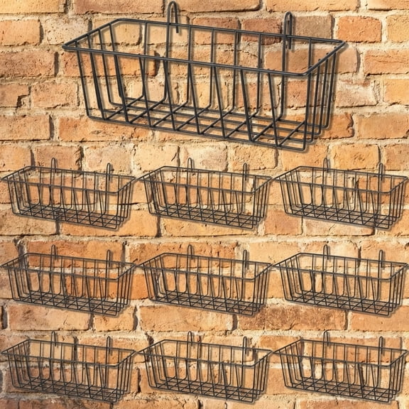 Wire Baskets, Hanging Basket Grid Wall Baskets Storage And Display Basket, Black Grid Walls Accessory for Wall, Kitchen, Home Decor