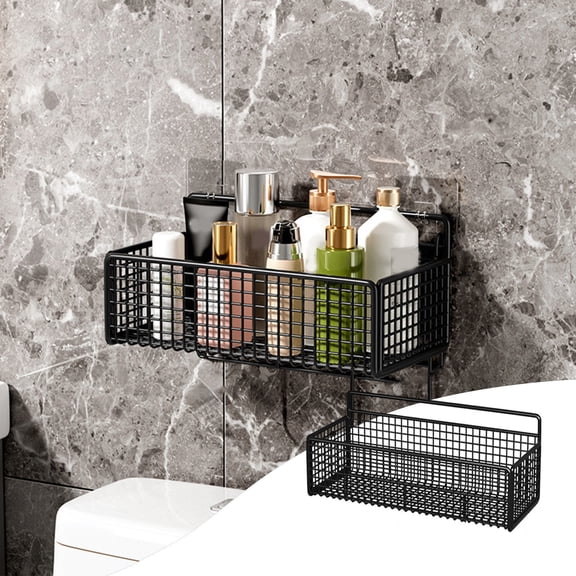 Wire Baskets,Wall Grid Panel Hanging Wire Basket,Wall Storage Display Basket,Wall Basket for Storage Sundries Basket,Kitchen Seasoning Rack Shower Toilet Basket Kitchen Accessories Sundries Basket