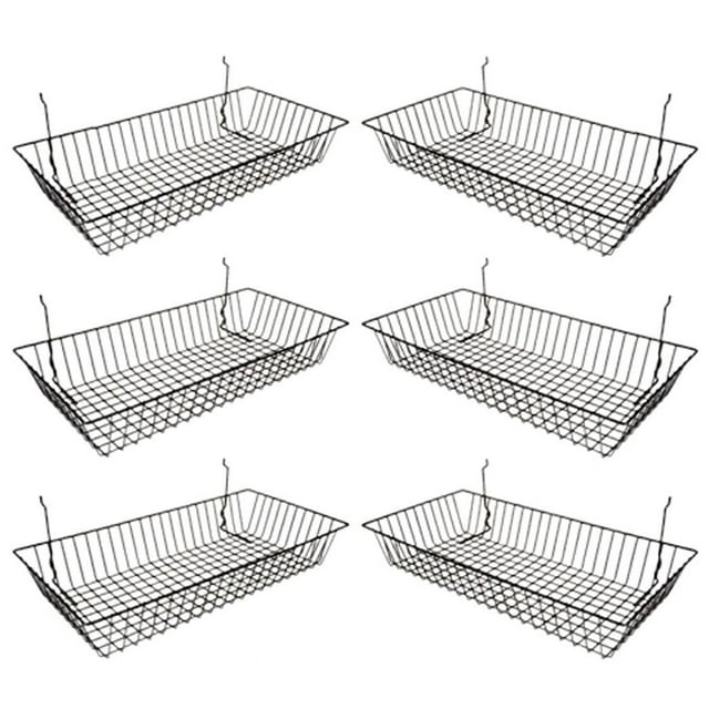 Wire Baskets for Grid Wall and Slat Wall Wire Basket 24" L x 12" D x