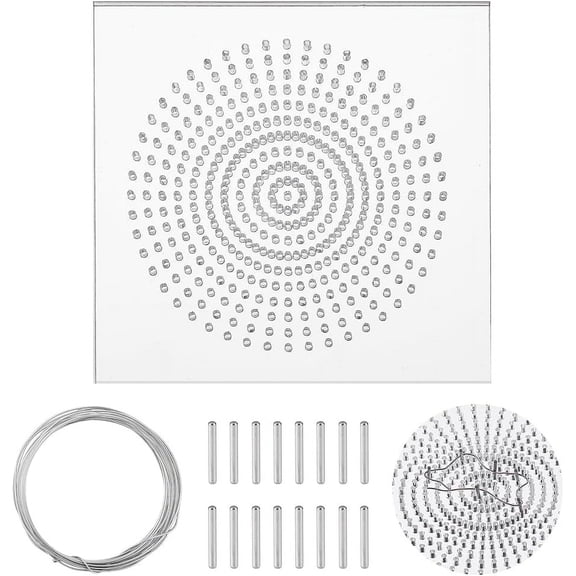 Wire Bending Jig Elements 12.65x12.65cm Square Acrylic Thread Winding Boards Floss Organizer With Metal Pegs for Jewelry Making Tools and Wrapping Supplies DIY