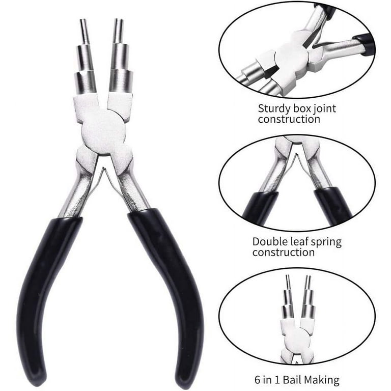 Wire Bending Pliers,6 Step Jewelry Bail Making Pliers, 3-9.5mm Wire Looping  Forming Pliers with Non-Slip Handle Wire Wrapping Tools for  Bails,Loops,Hooks,Jump Rings Fishing Hooks Jewelry Making 