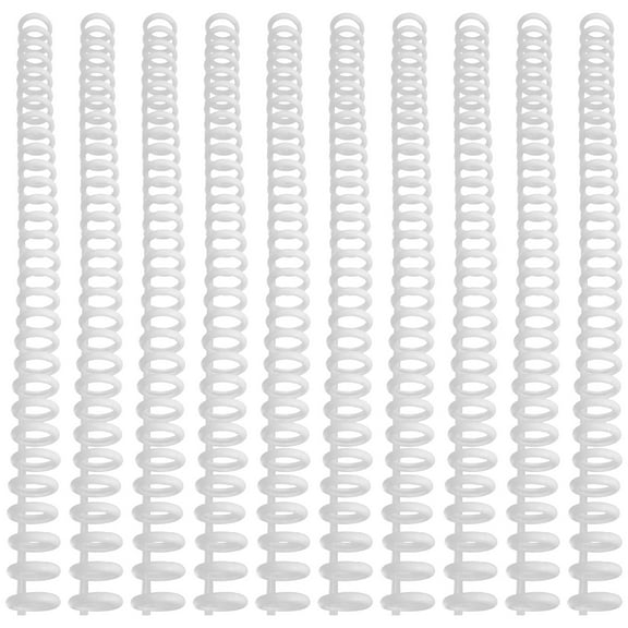 Wire Binding Rings Binder Coil Binder Rings Clamp Ring Spiral Plastic White 28X3.5X1CM 10 Pcs