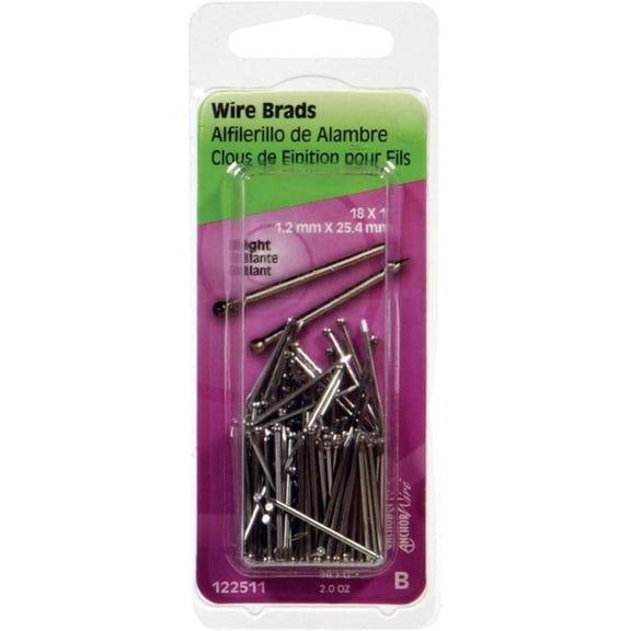 Hillman Wire Brad Nails Bright Finish - Steel, 2 oz, 1 In. x 18, Pack Of 1