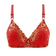 thumbnail image 1 of No Wire Bras New Bras for Women Lace Wireless Bras Plus Size Soft Support Push up Bras Daily Comfort Stretchy Bralettes Women's Wireless Seamless Bra No Underwire Wireless Bra Red, 1 of 3