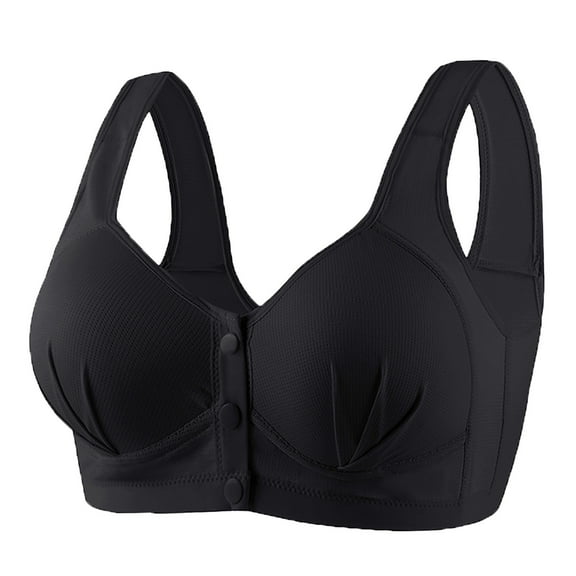 No Wire Bras for Women Xunlbb Plus Size Women's Plus Size Front Buckle Comfortable Upper Support Gathering Without Steel Ring Thin Underwear Beautiful Back Bra(Black,36) Up to 50% off