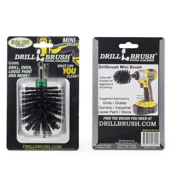 Wire Brush Alternative – Ultra Stiff Black Nylon Bristle Drill Scrubber for BBQ Grills