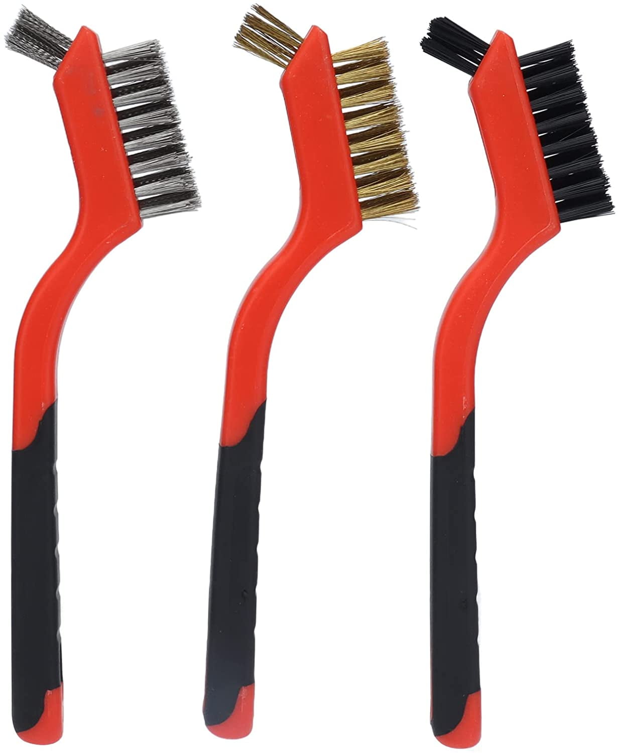 3 PCs Mini Wire Brush Set Brass Nylon Stainless Steel Bristles Household Cleaning Brush For Stove Burner Tiles Tap Etcflame Of Grace I328149119