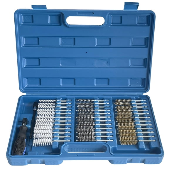 Wire Brush Set Bore Cleaning Brush Set with 1/4 Inch Hex Shank Assorted Cleaning Brushes for Power Drill Impact Driver
