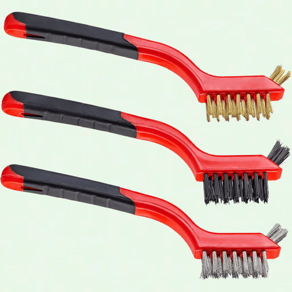 Wire Brush Set for Rust Removal, Stainless Steel, Brass, and Nylon Brushes
