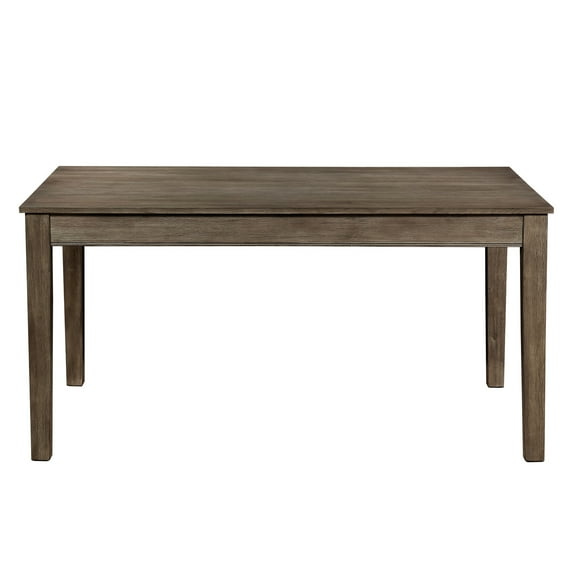 Wire Brushed Brown Dining Table With 2 Hidden Drawer Features For Casual Storage Options Meals