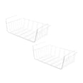 thumbnail image 1 of Wire Under Cabinet Baskets, Under Shelf Durable Metal Wire Rack Hanging Shelf Storage Under Cabinet Organizer for Kitchen Pantry Bathroom Desk in White, 1 of 5