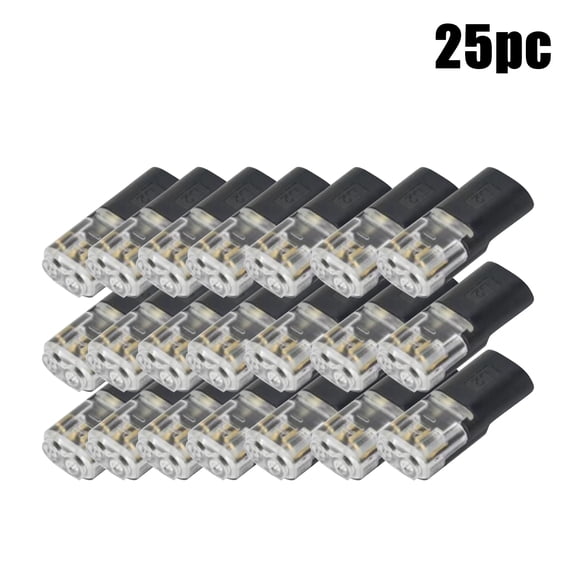 Wire Cable Connectors, Solderless Stripless Quick Disconnect 25 Pack Wire Terminal Block, for Automotive Household Industrial Electrical Wiring Projects 12-20 AWG Dual Line Plug Connection