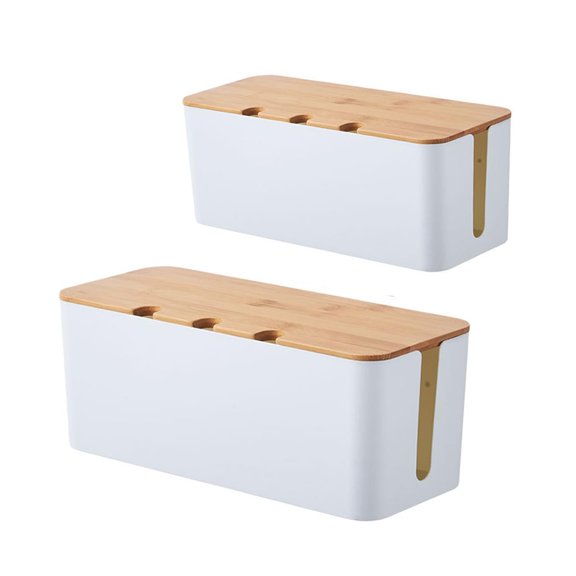 Wire & Cable Organizer white-2pcs ABS Storage Box