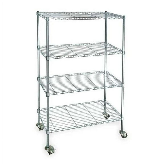 Manufacturer Varies Wire Cart, 4 Shelf, Zinc,36x18x67 In. 3TPC2