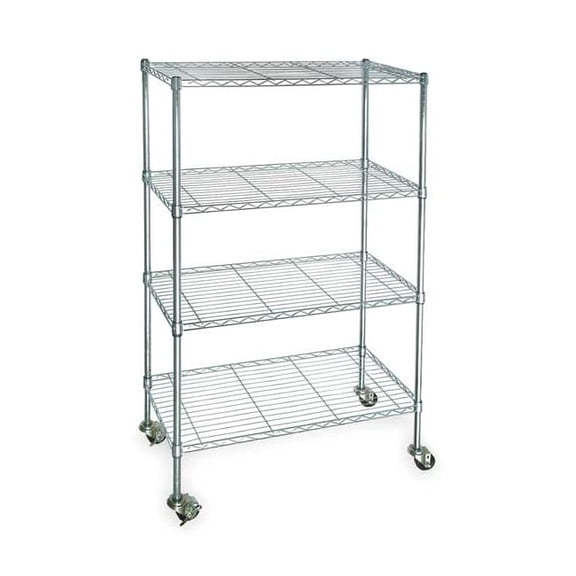Manufacturer Varies Wire Cart, 4 Shelf, Zinc,60x24x67 In. 3TPC7