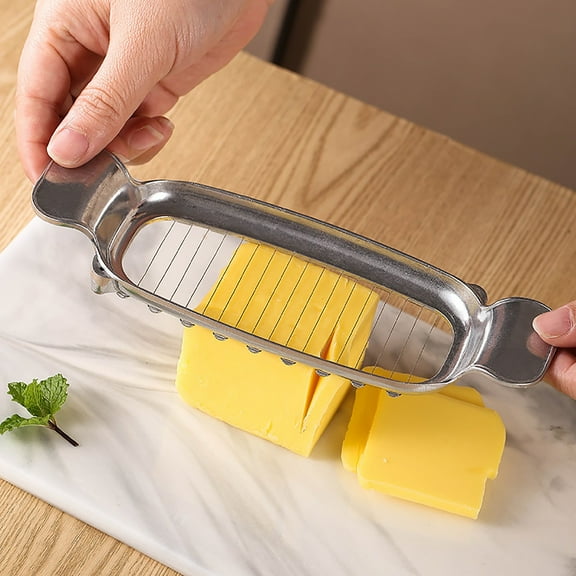 Wire Cheese Cutter,Slice Cutter,Butter Slicer,Stainless Steel Butter and Cheese Cutter Slicer, Single Stick, Easy to Clean,Aluminum Die-throw Cheese Cut Cheese(1pc 7.7*2.6in)