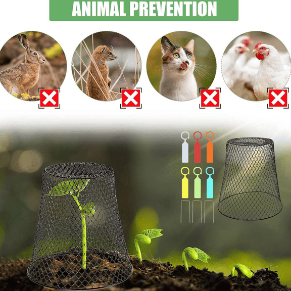 Wire Cloche Plant Covers Set, Metal Mesh Plant Protector Cage to Block Rabbits Chickens Birds from Nibbling Plants for Outdoor Garden Vegetables Flowers