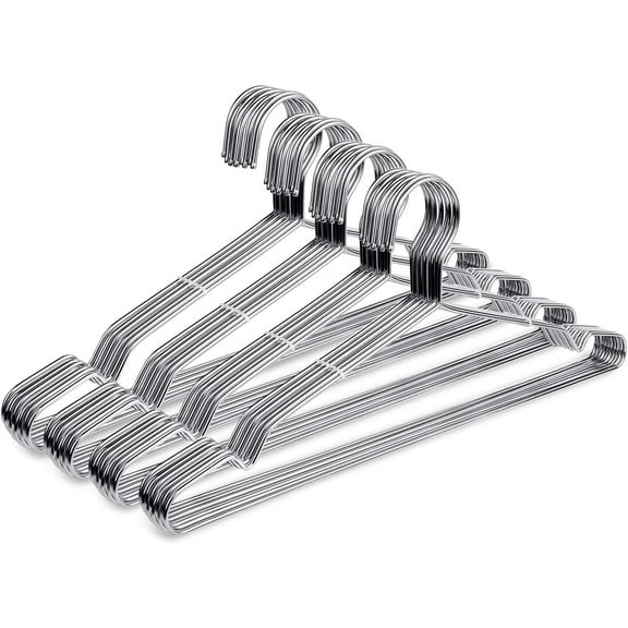 Wire Coat Hangers 40 Pack, Strong Heavy Duty Stainless Steel Metal Ultra Thin Space-Saving Clothes Hangers, 16.5 Inch